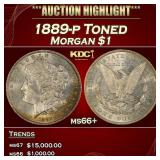 1889-p Morgan Dollar Toned $1 ms66+ SEGS