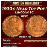 1930-s Lincoln Cent Near Top Pop! 1c ms66+ rd SEGS