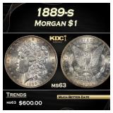 1889-s Morgan Dollar $1 Grades ms63