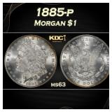 1885-p Morgan Dollar $1 Grades ms63