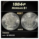 1884-p Morgan Dollar $1 Grades ms64