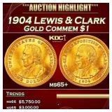 1904 Lewis & Clark Gold Commem Dollar 1 ms65+ SEGS