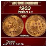 1903 Indian Cent . 1c ms66 rd SEGS