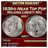 1939-d Walking Liberty Half Dollar Near Top Pop 50