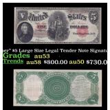 1907 $5 Large Size Legal Tender Note "WoodChopper"