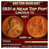 1931-s Lincoln Cent Near Top Pop! 1c ms66+ rd SEGS