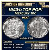 1943-d Mercury Dime TOP POP! 10c ms68+ FSB SEGS