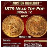 1879 Indian Cent Near Top Pop 1c ms66+ rb SEGS