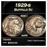 1929-s Buffalo Nickel 5c Grades ms65