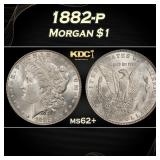 1882-p Morgan Dollar $1 Grades ms62+