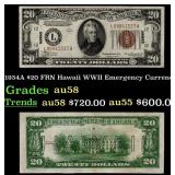 1934A $20 FRN Hawaii WWII Emergency Currency Grade