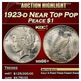 1923-d Peace Dollar Near Top Pop $1 ms66+ SEGS