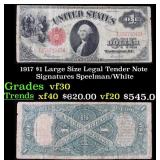 1917 $1 Large Size Legal Tender Note Grades vf++ S