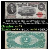 1917 $2 Large Size Legal Tender Note Thomas Jeffer
