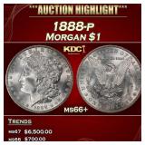 1888-p Morgan Dollar $1 ms66+ SEGS