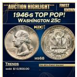 1946-s Washington Quarter TOP POP! 25c ms68 SEGS