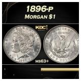 1896-p Morgan Dollar $1 Grades ms63+