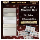 1973-1978 Mint Set Run 74 Coins 6 Complete Sets Co