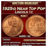1925-d Lincoln Cent Near Top Pop 1c ms65+ rd SEGS
