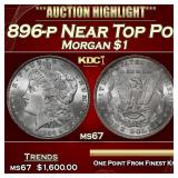 1896-p Morgan Dollar Near Top Pop! $1 ms67 SEGS