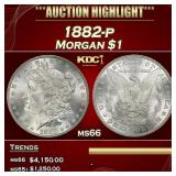 1882-p Morgan Dollar $1 ms66 SEGS