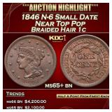 1846 N-6 Small Date Braided Hair Large Cent Near T