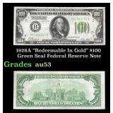 1928A $100 Green Seal Federal Reserve Note "Redeem