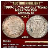 1890-cc Morgan Dollar Colorfully Toned Near Top Po