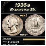 1936-s Washington Quarter 25c ms66+ SEGS