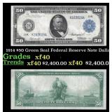 1914 $50 Green Seal Federal Reserve Note Grades xf