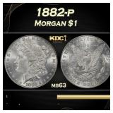1882-p Morgan Dollar $1 Grades ms63