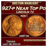1927-p Lincoln Cent Near Top Pop! 1c ms67 rd SEGS