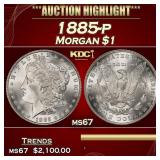 1885-p Morgan Dollar $1 ms67 SEGS