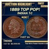 1889 Proof Indian Cent TOP POP! 1c pr67 bn SEGS
