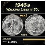 1946-s Walking Liberty Half Dollar 50c Grades ms66