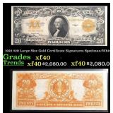 1922 $20 Large Size Gold Certificate Grades xf Sig