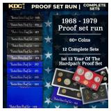 1968-1979 Proof Set Run 67 Coins 12 Complete Sets