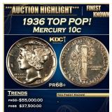 1936 Proof Mercury Dime TOP POP! 10c pr68+ SEGS