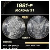 1881-p Morgan Dollar $1 Grades ms64+