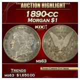 1890-cc Morgan Dollar $1 ms63 USCG