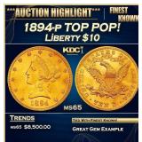 1894-p Gold Liberty Eagle TOP POP! $10 ms65 SEGS