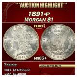 1891-p Morgan Dollar $1 ms65+ SEGS