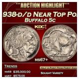 1938-d/d Buffalo Nickel Near Top Pop 5c ms67+ SEGS