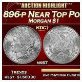 1896-p Morgan Dollar Near Top Pop! $1 ms67 SEGS