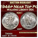 1944-p Walking Liberty Half Dollar Near Top Pop 50