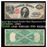 1917 $1 Large Size Legal Tender Note Grades vf+ Si