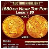 1880-cc Gold Liberty Half Eagle Near Top Pop! $5 m