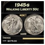 1945-s Walking Liberty Half Dollar 50c Grades ms66