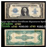 1923 $1 large size Silver Certificate Grades xf Si