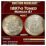 1897-o Morgan Dollar Toned $1 ms64+ SEGS